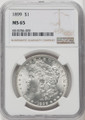 Bullionshark 1899 Morgan Silver Dollar NGC MS65 