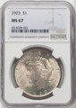 Bullionshark 1923 Peace Silver Dollar NGC MS67 - 763737001 