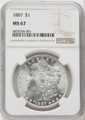 Bullionshark 1887 Morgan Silver Dollar NGC MS67 - 767066007 