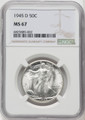 Bullionshark 1945-D Walking Liberty Half Dollar NGC MS67 