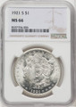 Bullionshark 1921-S Morgan Silver Dollar NGC MS66 - 768108006 