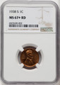  1938-S Lincoln Cent NGC MS 67+ RD 