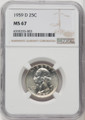  1959-D Washington Quarter NGC MS67 