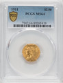  1911 $2.50 Gold Indian PCGS MS64 