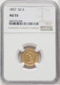  1857 $2.50 Gold Liberty NGC AU55 