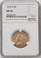  1916-S $5 Gold Indian NGC MS63 