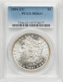 Bullionshark 1891-CC Morgan Silver Dollar PCGS MS63+ 