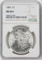  1883 Silver Morgan Dollar NGC MS66+ 