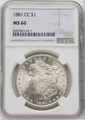  1881-CC Morgan Silver Dollar NGC MS66 