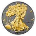 Bullionshark 2024 Silver Eagle Black Ruthenium & Gold Enhanced 1 oz Silver Bullionshark 2024 Silver Eagle Black Ruthenium & Gold Enhanced 1 oz Silver