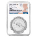 Bullionshark 2022-P $1 Silver Australian Kangaroo 1 oz NGC MS70 FDI Australia Flag Label 