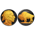 Bullionshark Random Year Full Date Buffalo Nickel - Black Ruthenium & 24k Gold Enhanced 