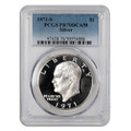 Bullionshark 1971-S Silver Eisenhower Dollar Coin PCGS PR70 DCAM - First Year of Issue