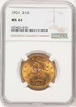 Bullionshark 1901 $10 Liberty Gold Eagle Coin NGC MS65 - HAT778842143 