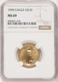 Bullionshark 1995 $10 1/4 oz American Gold Eagle Coin NGC MS69 - HAT778392022 