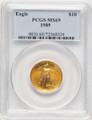Bullionshark 1989 $10 1/4 oz American Gold Eagle Coin PCGS MS69 - HAT778875017 