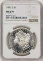 Bullionshark 1881-S S$1 Morgan Silver Dollar Coin NGC MS67  + - HAT777140134 