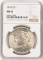 Bullionshark 1934-S S$1 Peace Silver Dollar Coin NGC MS63 - HAT778956064 