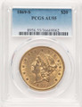 Bullionshark 1869-S $20 Liberty Gold Double Eagle Coin PCGS AU55 - HAT777489017 