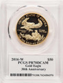 Bullionshark 2016-W $50 1 oz American Gold Eagle Coin PCGS MS70, 30th Anniversary - HAT521593021 
