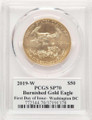 Bullionshark 2019-W $50 Burnished Modern Bullion Coin PCGS MS70 DCAM    Gold Eagle, First Day of Issue, Washington DC, Moy - HAT506477010 