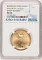 Bullionshark 2007-W $25 Burnished 1/2 oz American Gold Eagle Coin NGC MS70, First Strike - HAT778246016 
