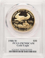 Bullionshark 1988-W $50 1 oz American Gold Eagle Coin PCGS MS70, Mercanti Signature - HAT779218050 