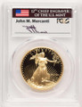 Bullionshark 1990-W $50 1 oz American Gold Eagle Coin PCGS MS70, Mercanti Flag Signature - HAT779218052 