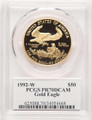 Bullionshark 1992-W $50 1 oz American Gold Eagle Coin PCGS MS70, Mercanti Signature - HAT779218054 