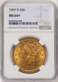 Bullionshark 1907-D $20 Liberty Gold Double Eagle Coin NGC MS64  + - HAT774492005 