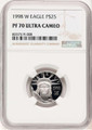 Bullionshark 1998-W $25 1/4 oz Platinum Eagle Coin NGC MS70, Statue of Liberty - HAT769802007 