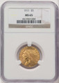 Bullionshark 1911 $5 Indian Gold Half Eagle Coin NGC MS65 - HAT769223020 