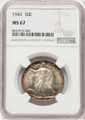 Bullionshark 1943 50C Walking Liberty Half Dollar Coin NGC MS67 - HAT776367003 