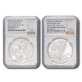  2013-W Silver Eagle NGC SP70 & RevPF70 - 2pc Anniversary Set 