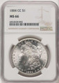 Bullionshark 1884-CC S$1 Morgan Silver Dollar Coin NGC MS66 - HAT775850030 