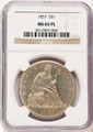 Bullionshark 1857 $1 Seated Dollar Coin NGC MS65 - HAT781251005 