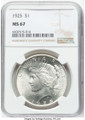 Bullionshark 1925 S$1 Peace Silver Dollar Coin NGC MS67 - HAT779822008  Bullionshark 1925 S$1 Peace Silver Dollar Coin NGC MS67 - HAT779822008