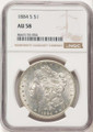 Bullionshark 1884-S S$1 Morgan Silver Dollar Coin NGC AU58 - HAT777194126 
