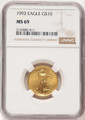 Bullionshark 1993 $10 1/4 oz American Gold Eagle Coin NGC MS69 - HAT782175007  Bullionshark 1993 $10 1/4 oz American Gold Eagle Coin NGC MS69 - HAT782175007
