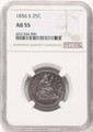 Bullionshark 1856-S 25C Seated Quarter Coin NGC AU55 - HAT778049002  Bullionshark 1856-S 25C Seated Quarter Coin NGC AU55 - HAT778049002