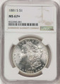 Bullionshark 1881-S S$1 Morgan Silver Dollar Coin NGC MS67  + - HAT777395005 