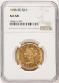 Bullionshark 1883-CC $10 Liberty Gold Eagle Coin NGC AU58 - HAT776052033 