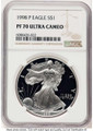 Bullionshark 1998-P S$1 American Silver Eagle Coin NGC MS70 - HAT752100218 