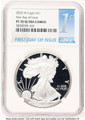 Bullionshark 2020-W S$1 American Silver Eagle Coin NGC MS70, First Day of Issue - HAT774100082 