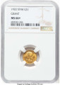 Bullionshark 1922 G$1 Commemorative Gold Coin NGC MS66  +  Grant Gold Dollar, With Star - HAT781937021 