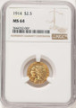 Bullionshark 1914 $2.5 Indian Gold Quarter Eagle Coin NGC MS64 - HAT783065001 