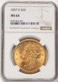 Bullionshark 1857-S $20 Liberty Gold Double Eagle NGC MS64 - HAT782965047 