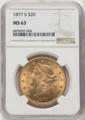 Bullionshark 1877-S $20 Liberty Gold Double Eagle NGC MS63 - HAT518529038 