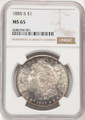 Bullionshark 1885-S S$1 Morgan Silver Dollar Coin NGC MS65 - HAT506970014 