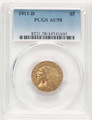 Bullionshark 1911-D $5 Indian Gold Half Eagle Coin PCGS AU58 - HAT780003026 